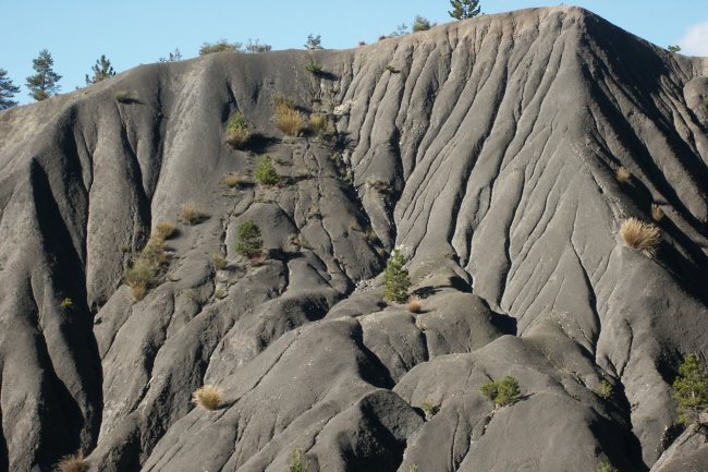 Versants ravinés sur le bassin du Moulin